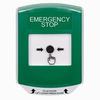 Show product details for GLR121ES-EN STI Green Indoor Only Shield Key-to-Reset Push Button with EMERGENCY STOP Label English