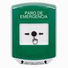 Show product details for GLR121ES-ES STI Green Indoor Only Shield Key-to-Reset Push Button with EMERGENCY STOP Label Spanish