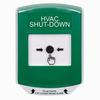 Show product details for GLR121HV-EN STI Green Indoor Only Shield Key-to-Reset Push Button with HVAC SHUT-DOWN Label English