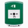 Show product details for GLR121RM-ES STI Green Indoor Only Shield Key-to-Reset Push Button with Running Man Icon Spanish
