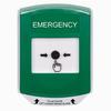 Show product details for GLR1A1EM-EN STI Green Indoor Only Shield w/ Sound Key-to-Reset Push Button with EMERGENCY Label English