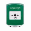 Show product details for GLR1A1EV-EN STI Green Indoor Only Shield w/ Sound Key-to-Reset Push Button with EVACUATION Label English