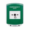 Show product details for GLR1A1EX-EN STI Green Indoor Only Shield w/ Sound Key-to-Reset Push Button with EMERGENCY EXIT Label English