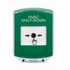 Show product details for GLR1A1HV-EN STI Green Indoor Only Shield w/ Sound Key-to-Reset Push Button with HVAC SHUT-DOWN Label English