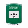 Show product details for GLR1A1PO-EN STI Green Indoor Only Shield w/ Sound Key-to-Reset Push Button with EMERGENCY POWER OFF Label English