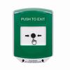 Show product details for GLR1A1PX-EN STI Green Indoor Only Shield w/ Sound  Key-to-Reset Push Button with PUSH TO EXIT Label English
