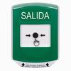 Show product details for GLR1A1XT-ES STI Green Indoor Only Shield w/ Sound Key-to-Reset Push Button with EXIT Label Spanish