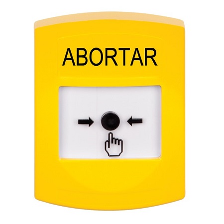 GLR201AB-ES STI Yellow Indoor Only No Cover Key-to-Reset Push Button with ABORT Label Spanish