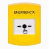 Show product details for GLR201EM-ES STI Yellow Indoor Only No Cover Key-to-Reset Push Button with EMERGENCY Label Spanish