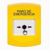 Show product details for GLR201ES-ES STI Yellow Indoor Only No Cover Key-to-Reset Push Button with EMERGENCY STOP Label Spanish