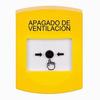Show product details for GLR201HV-ES STI Yellow Indoor Only No Cover Key-to-Reset Push Button with HVAC SHUT-DOWN Label Spanish