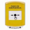 Show product details for GLR221ES-ES STI Yellow Indoor Only Shield Key-to-Reset Push Button with EMERGENCY STOP Label Spanish