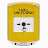 Show product details for GLR221HV-EN STI Yellow Indoor Only Shield Key-to-Reset Push Button with HVAC SHUT-DOWN Label English