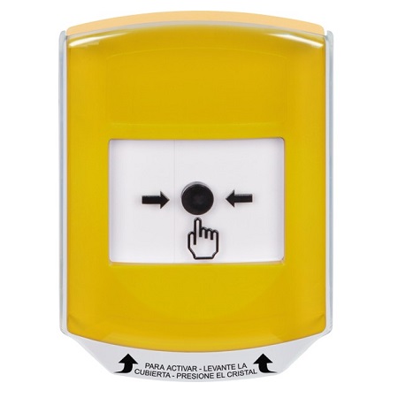 GLR221NT-ES STI Yellow Indoor Only Shield Key-to-Reset Push Button with No Text Label Spanish