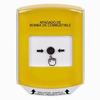 Show product details for GLR221PS-ES STI Yellow Indoor Only Shield Key-to-Reset Push Button with FUEL PUMP SHUT-DOWN Label Spanish