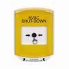 Show product details for GLR2A1HV-EN STI Yellow Indoor Only Shield w/ Sound Key-to-Reset Push Button with HVAC SHUT-DOWN Label English