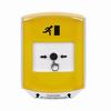 Show product details for GLR2A1RM-EN STI Yellow Indoor Only Shield w/ Sound Key-to-Reset Push Button with Running Man Icon English