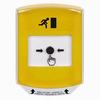 Show product details for GLR2A1RM-ES STI Yellow Indoor Only Shield w/ Sound Key-to-Reset Push Button with Running Man Icon Spanish