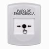 Show product details for GLR301ES-ES STI White Indoor Only No Cover Key-to-Reset Push Button with EMERGENCY STOP Label Spanish