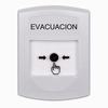 Show product details for GLR301EV-ES STI White Indoor Only No Cover Key-to-Reset Push Button with EVACUATION Label Spanish