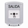 Show product details for GLR3A1XT-ES STI White Indoor Only Shield w/ Sound Key-to-Reset Push Button with EXIT Label Spanish