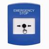 Show product details for GLR401ES-EN STI Blue Indoor Only No Cover Key-to-Reset Push Button with EMERGENCY STOP Label English