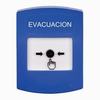 Show product details for GLR401EV-ES STI Blue Indoor Only No Cover Key-to-Reset Push Button with EVACUATION Label Spanish