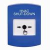 Show product details for GLR401HV-EN STI Blue Indoor Only No Cover Key-to-Reset Push Button with HVAC SHUT-DOWN Label English