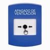 Show product details for GLR401HV-ES STI Blue Indoor Only No Cover Key-to-Reset Push Button with HVAC SHUT-DOWN Label Spanish
