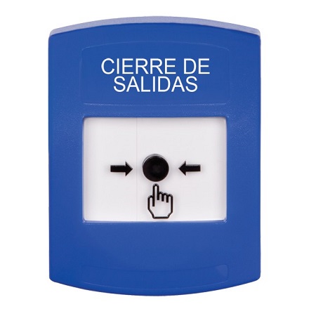 GLR401LD-ES STI Blue Indoor Only No Cover Key-to-Reset Push Button with LOCKDOWN Label Spanish