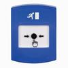 Show product details for GLR401RM-ES STI Blue Indoor Only No Cover Key-to-Reset Push Button with Running Man Icon Spanish