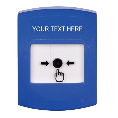 GLR401ZA-EN STI Blue Indoor Only No Cover Key-to-Reset Push Button with Non-Returnable Custom Text Label English