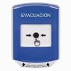 Show product details for GLR421EV-ES STI Blue Indoor Only Shield Key-to-Reset Push Button with EVACUATION Label Spanish
