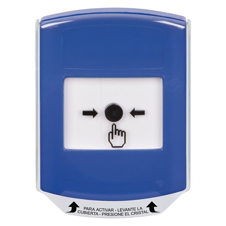 GLR421NT-ES STI Blue Indoor Only Shield Key-to-Reset Push Button with No Text Label Spanish