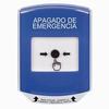 Show product details for GLR421PO-ES STI Blue Indoor Only Shield Key-to-Reset Push Button with EMERGENCY POWER OFF Label Spanish