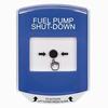 Show product details for GLR421PS-EN STI Blue Indoor Only Shield Key-to-Reset Push Button with FUEL PUMP SHUT-DOWN Label English