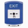 Show product details for GLR421XT-EN STI Blue Indoor Only Shield Key-to-Reset Push Button with EXIT Label English
