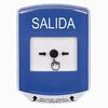 Show product details for GLR421XT-ES STI Blue Indoor Only Shield Key-to-Reset Push Button with EXIT Label Spanish