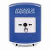 Show product details for GLR4A1PO-ES STI Blue Indoor Only Shield w/ Sound Key-to-Reset Push Button with EMERGENCY POWER OFF Label Spanish