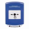 Show product details for GLR4A1PS-ES STI Blue Indoor Only Shield w/ Sound Key-to-Reset Push Button with FUEL PUMP SHUT-DOWN Label Spanish