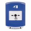 Show product details for GLR4A1RM-ES STI Blue Indoor Only Shield w/ Sound Key-to-Reset Push Button with Running Man Icon Spanish