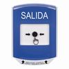 Show product details for GLR4A1XT-ES STI Blue Indoor Only Shield w/ Sound Key-to-Reset Push Button with EXIT Label Spanish