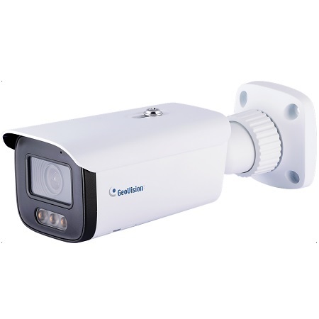 GV-GBLN4800-2F Geovision 2.8 mm 30FPS @ 4MP AI-ISP Warm LED Outdoor Day/Night WDR Bullet IP Security Camera 12VDC/PoE