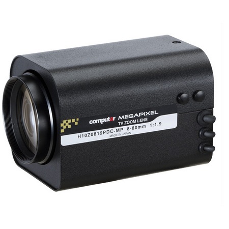 H10Z0819PDC-MP Computar 1/2" C-Mount 8-80mm F/1.8 1.3 Megapixel Preset Auto Iris Zoom Lens