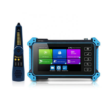HDMT5500-T Basix 7" Touch Screen Test Monitor w/ Built-in Wifi H.265 4K - 8MP HD-TVI / HD-CVI / HD-SDI / AHD / Analog and IP - Includes Network Cable Tester