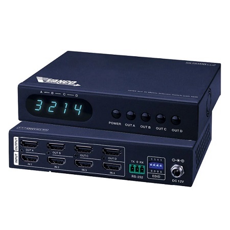 HDMX4K44 Vanco HDMI 4x4 4K Matrix Selector Switch with HDR