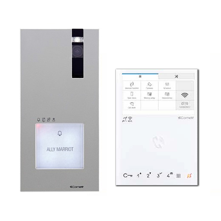 HFX-7000MW Comelit Single Family Kit w/ Quadra and Mini Hands Free Monitor - WiFi
