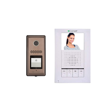 [DISCONTINUED] HFX-700M Comelit Color hands Free Kit with 3.5" LCD Monitor with Door Bell Camera and Power Supply