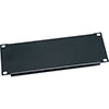 Show product details for HRBL2 Middle Atlantic Half-Rack, 2 Space Flanged Aluminum Blank Panel, Black Powder Coat Finish