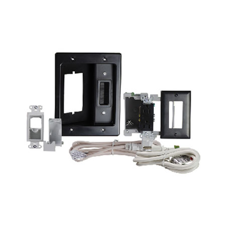 HT22U2-BK-R6 Legrand On-Q Flat Screen TV Pro Power and Cable Management Kit - Black